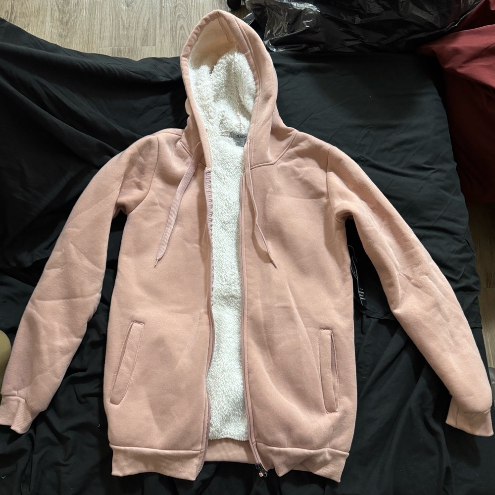 Pink Hooded Zip-Up Jacket